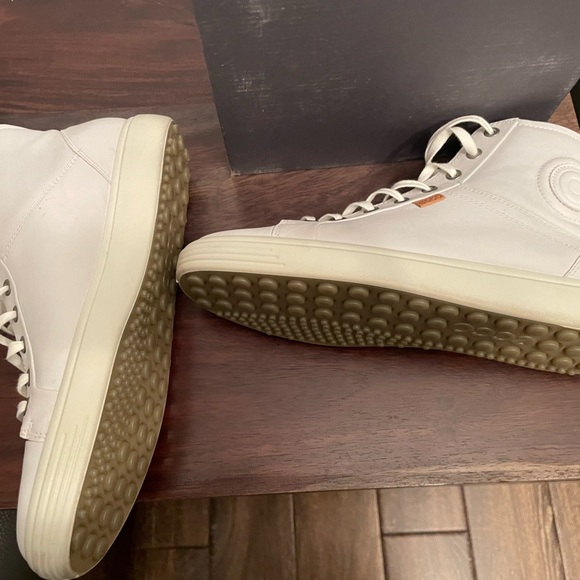Ecco White Blanc Sneakers Size 11 - Picture 7 of 8